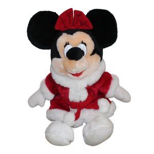 Disneyland Disney World Minnie Mouse Holiday Christmas Plush Toy Vintage 14"